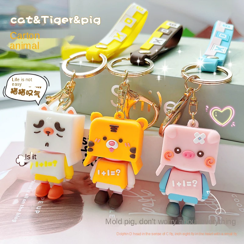 

Creative Keychain Cartoon Girl Heart Cute Carton Animal Epoxy Car Key Ring Bag Small Pendant Accessories Lanyard Gift For Mom