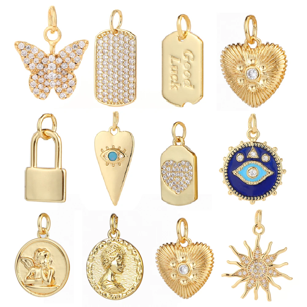 

Heart Eye Star Charms for Jewelry Making Supplies Gold Angel Charm Pendant Design Diy Charms for Earrings Necklace Zircon