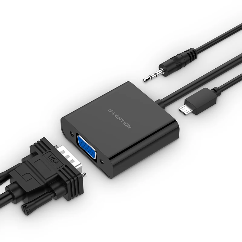 Переходник Lention HDMI VGA штырь 1080P|Компьютерные кабели и разъемы| |