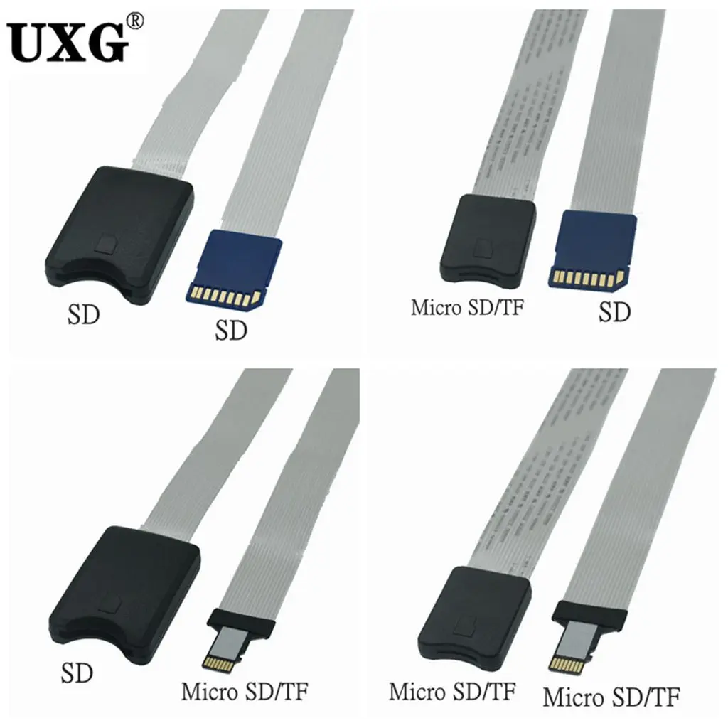 SD Card Female To TF Micro SD Male SD To SD/TF To TF Flexible Card Extension Cable Extender  Adapter Reader Drop Ship 10cm cable