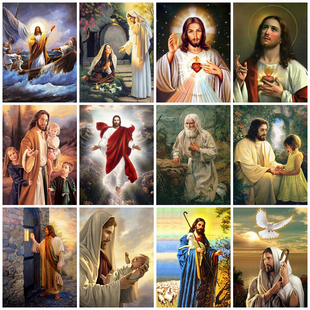 Алмазная живопись 5d Иисус камни в форме ромба дрель Бриллиантовая вышивка