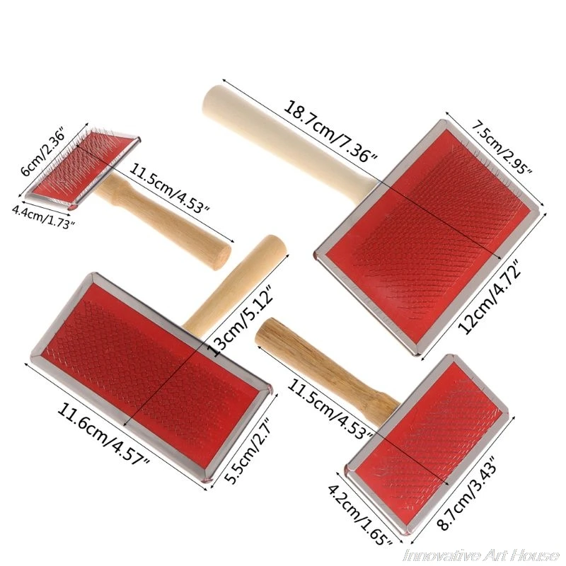 

Pet Grooming Comb Shedding Hair Remove Brush Wood Handle Dog Cat Cleaning Supply D30 20 Dropshipping