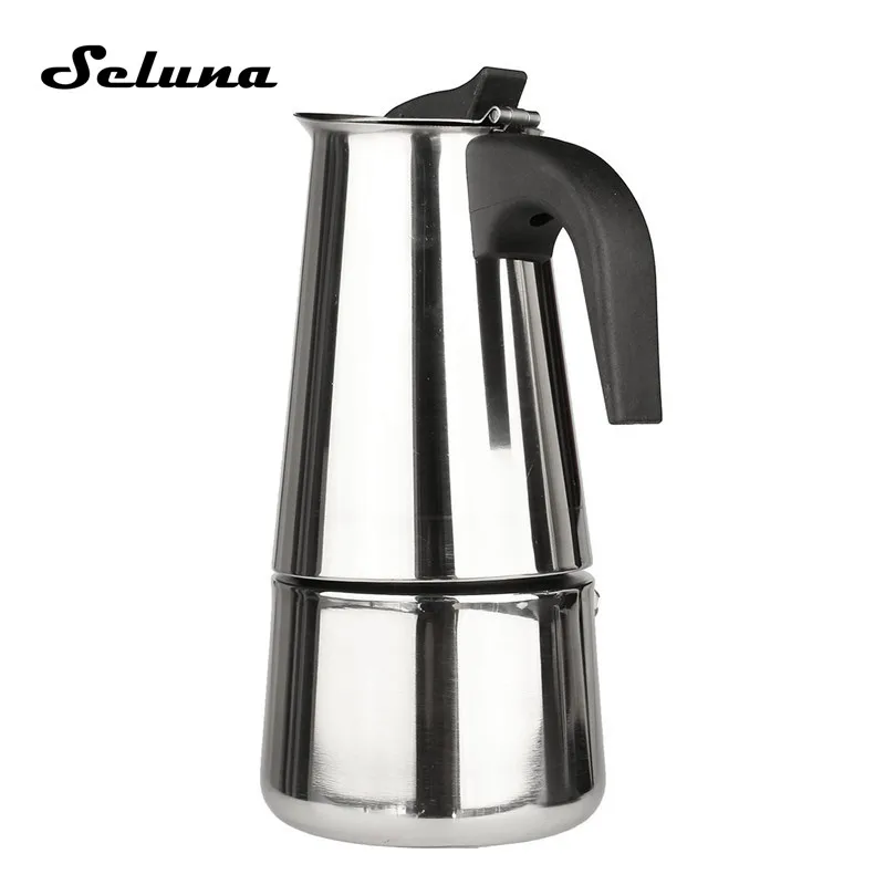 2/4/6/9 чашки Moka Кофе горшок Нержавеющая сталь кофеварка для приготовления