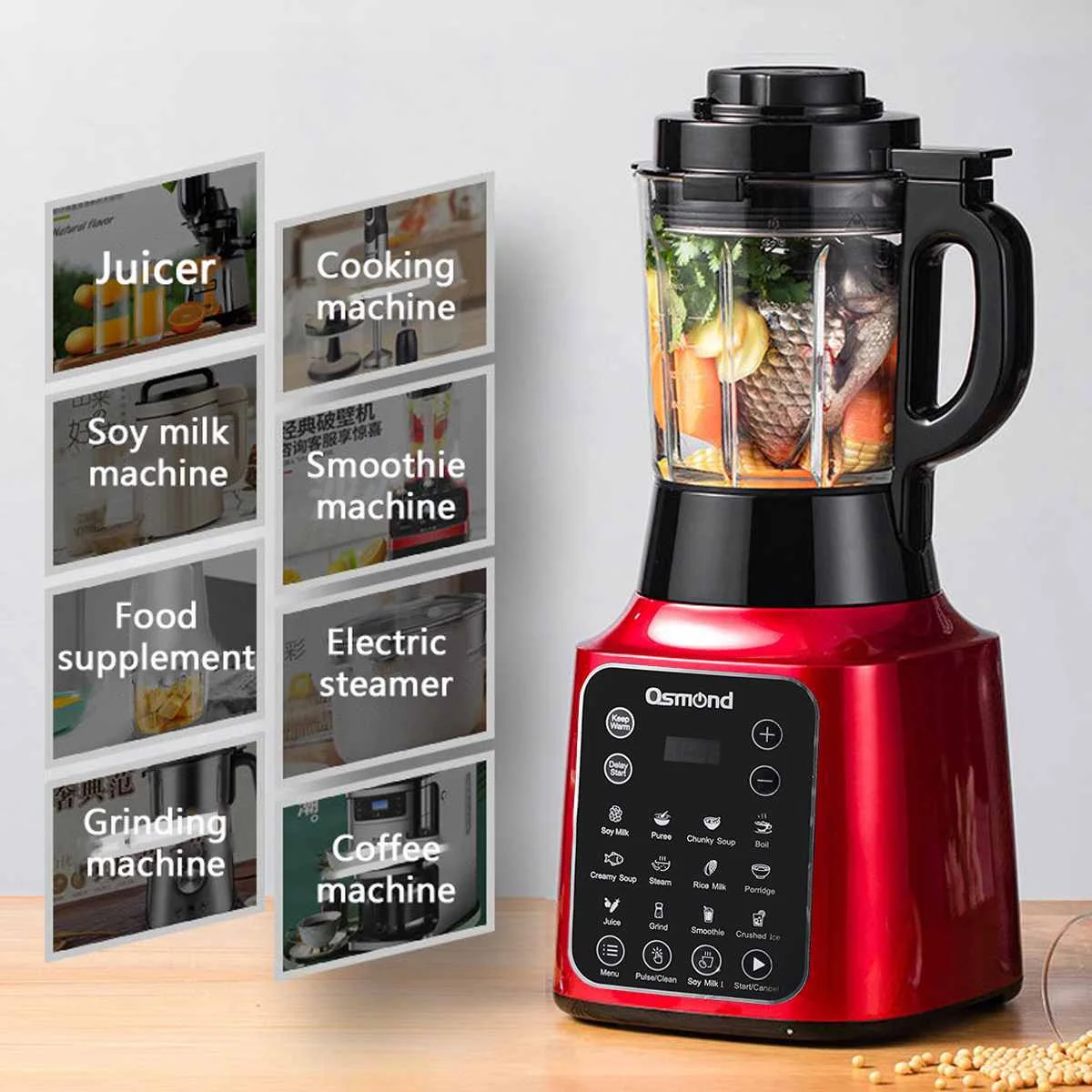 

Профессиональный Многофункциональный Коммерческий Миксер 58000R 220 В, соковыжималка с 8 лезвиями, измельчитель, кофеварка для холодных смузи, ...