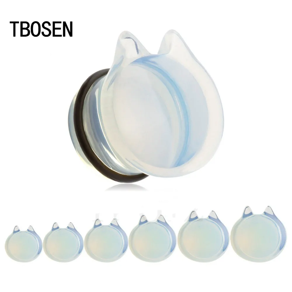 

New cat style stone ear piercing plugs tunnel body jewelry multi color ear expander gauges pair selling 2pcs lot 6-16mm