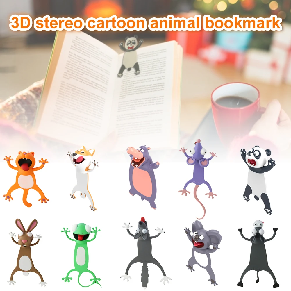 

3D Cartoon Animal Bookmarks Wacky Bookmark Cute Funny Bookmarks Cartoon Eye-catching Bookmark Stationery Birthday Party Favors