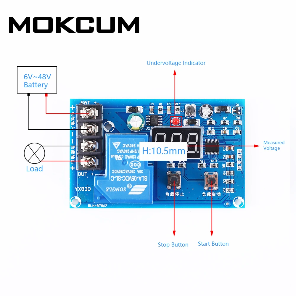 Защита от избыточной разрядки модуль дисплея 30A Батарея заглушка для лмвт