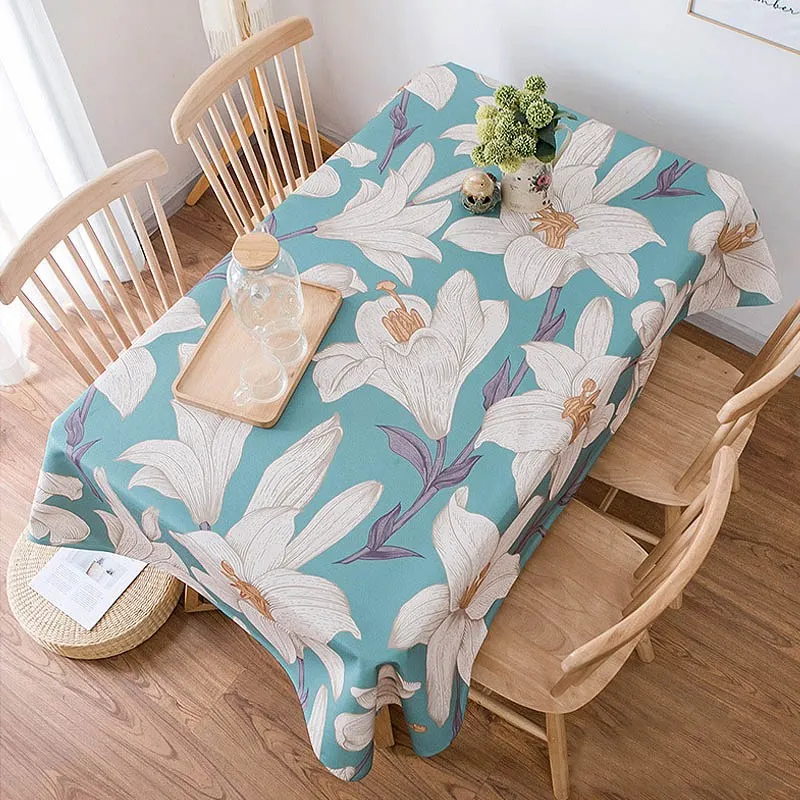 Скатерть с тропическими листьями прямоугольная скатерть для кухонного стола