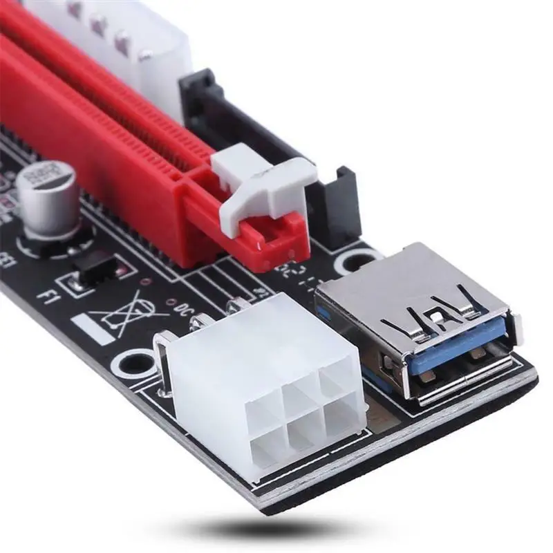 PCI E 1X до 16X карта расширения SATA 15PIN 4Pin 6Pin питания Express адаптер для внешней