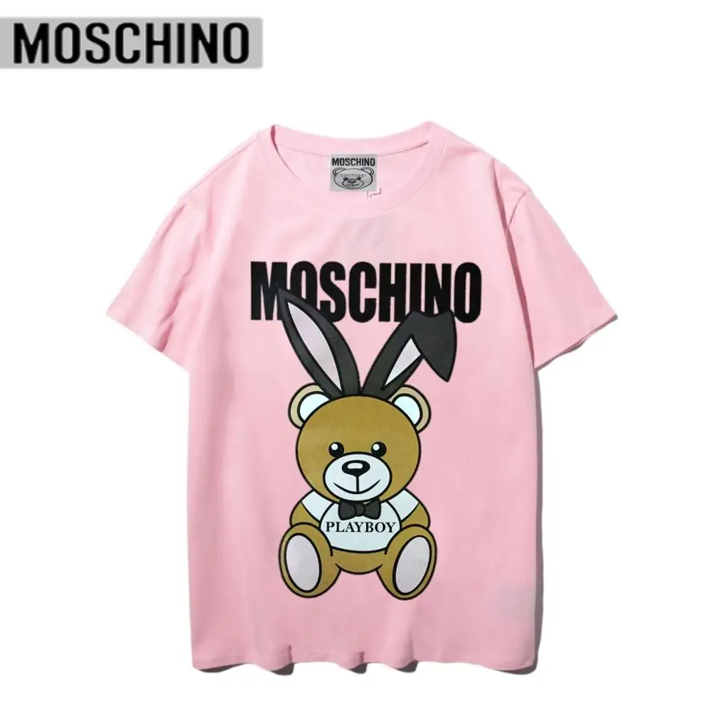 

Summer MOSCHINO Rabbit Bear T-shirt Summer Couple's Casual Loose Short Sleeve Tops Shirts