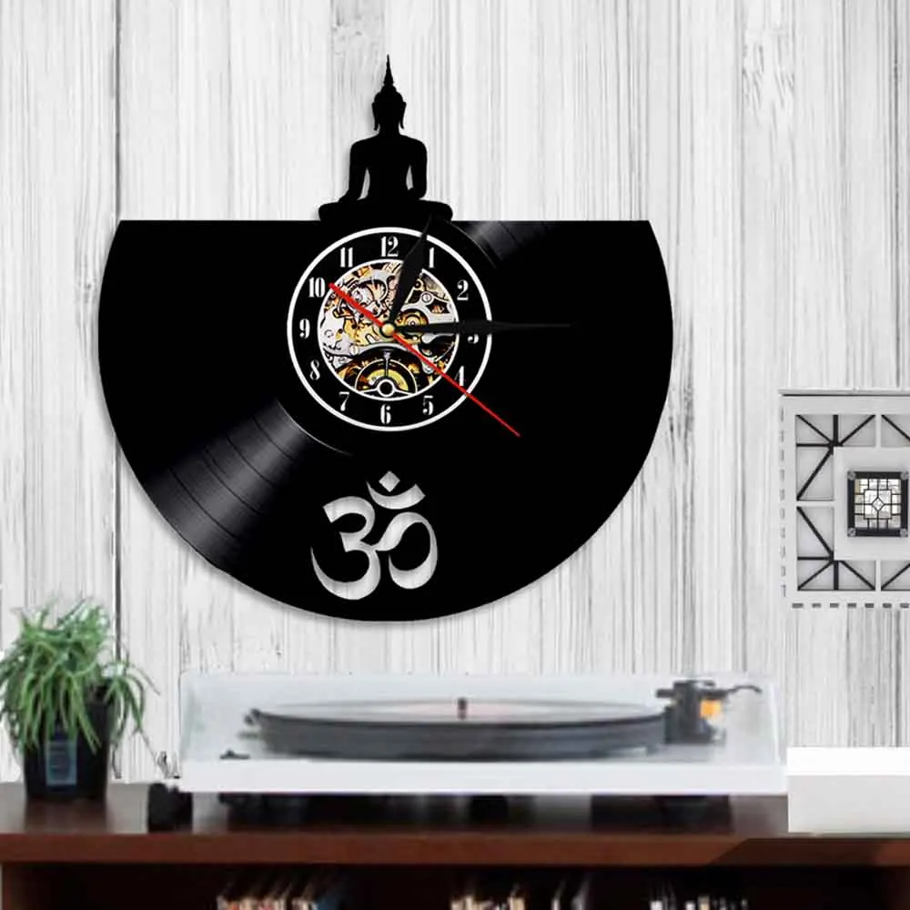 Будда Настенный декор современные настенные часы Сделай из винила запись ретро