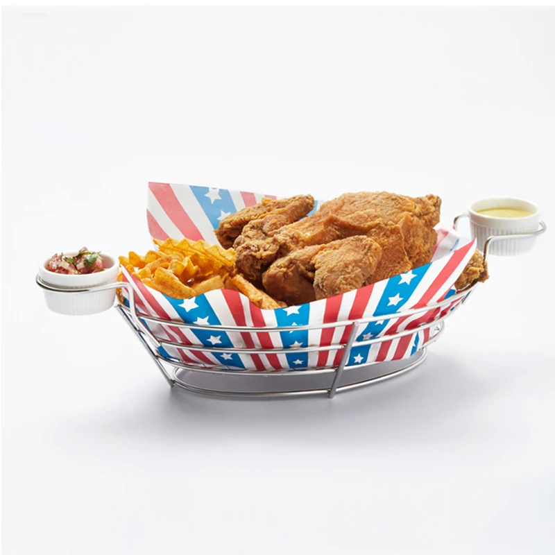 2 керамических чашки + корзина для хранения продуктов проволока закусок