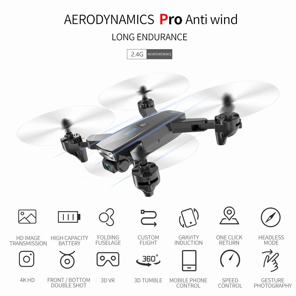

Smart S173 RC Quadcopter Drone Helicopter with 4K Double Profesional HD Camera WIFI FPV 20 Minutes Wide Angle Foldable Toys RTF