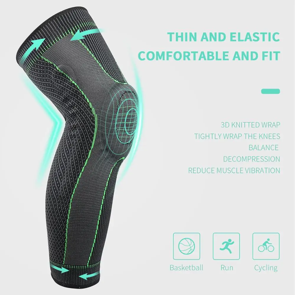 1 шт. длинные коленные подушки ногу Поддержка бег защита скобка штанины