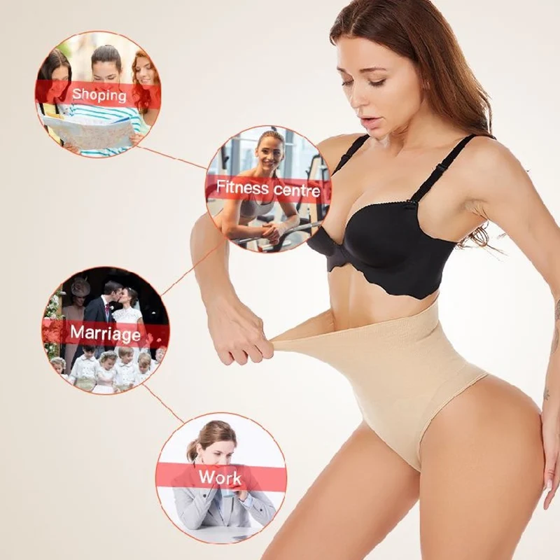 Женские Утягивающие трусы-стринги с высокой талией утягивающие для подтяжки