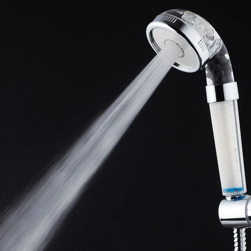 Zloog Bathroom ABS Material 3 Function Water Saving High Pressure Jetting Negative Ions PP Cotton Filter Shower Head Nozzle |