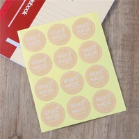 240pcs hand made round paper diy scrapbook decor stickers kraft paper christmas new year baking gift label stickers 35mm dia