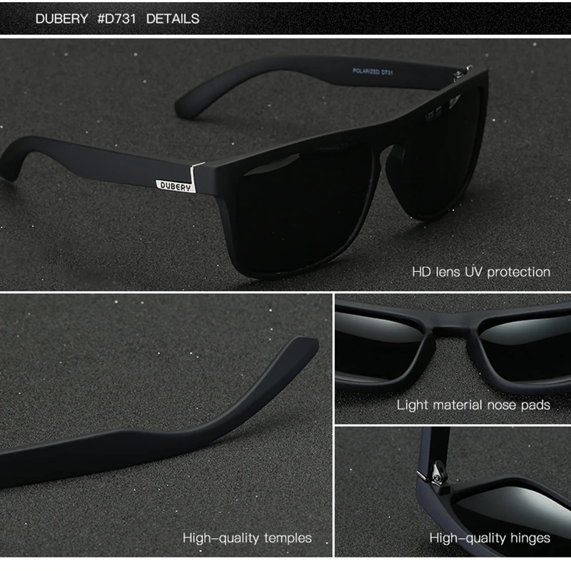DUBERY Polarized Sunglasses Men's Driving Shades Male Sun Glasses For Men Retro Cheap 2019 Luxury Brand Designer Oculos | Аксессуары