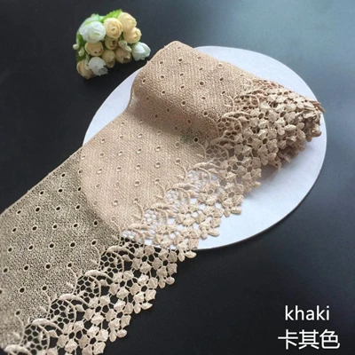 Khaki Красный вышитый кружевной край отделка Лента аппликация Сделай Сам шитье ремесло вязание крючком ткань окантовка отделка винтажное свадебное платье - Цвет: Khaki