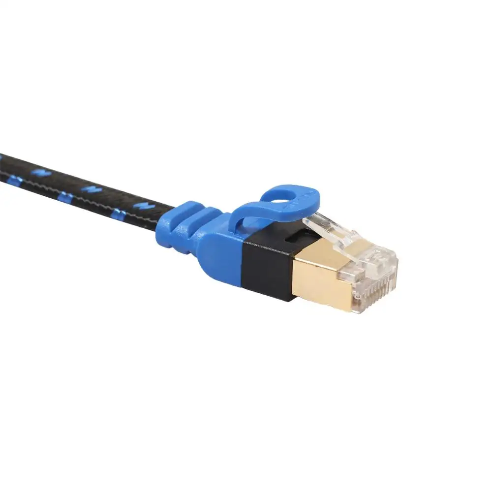 Плоский тканевый плетеный кабель CAT7 10 гигабитный Ethernet-кабель RJ45 для модема