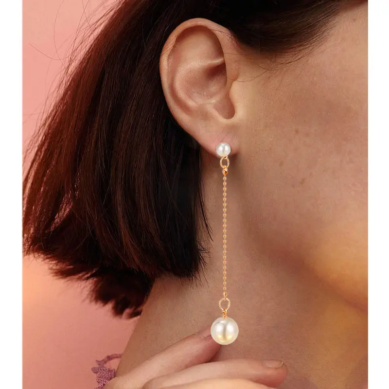 

Hot Style Luxury Pearl Earrings For Women Romantic Elegant Pendant Earring White Round Pearl Drop Stud Wedding Gothic Jewelry