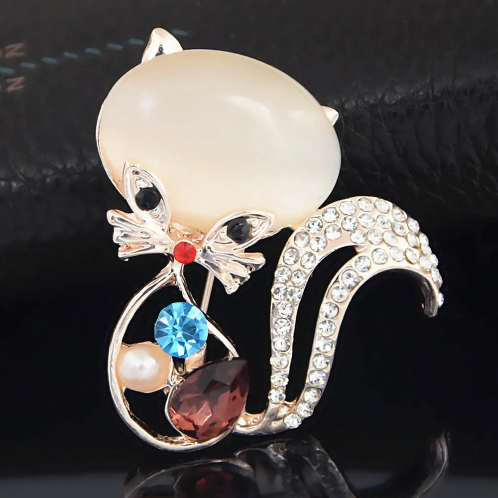 

Fashion Brooch Pins for Women Fashion Colorful Brooches Metal Animal Pins Banquet Party Wedding Fox Rhinestone Brooch Gifts
