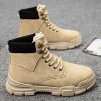 warm winter ankle boots casual shoes lace up autumn felt waterproof work tooling mens military army botas outdoor fashion canvas