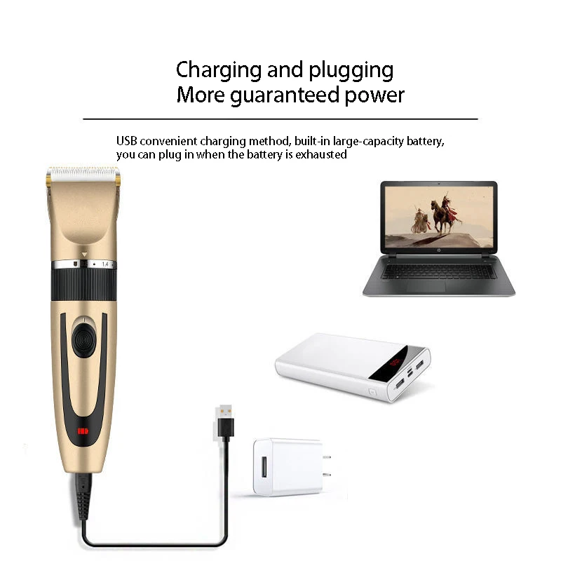 Professional Hair Trimmer Screen USB Rechargeable Shaver Beard Men Barber Cutting Machine Haircut Ceramic Blade | Бытовая техника