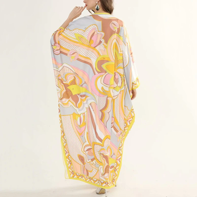 

CHICEVER Bohemian Dress For Women O Neck Short Sleeve Ankle Length Side Split Hit Color Dresses Female Fashion 2021 Clothing New