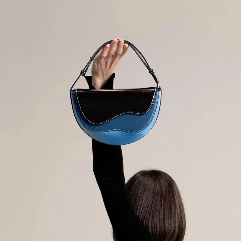 

Рекомендуемая бутиковая модная новая полукруглая сумка-Седло популярного цвета Простая цветная переносная сумка под подмышки