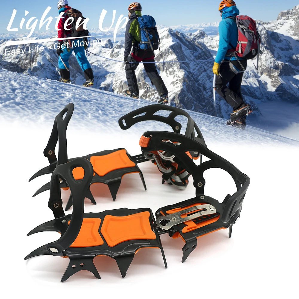 

Lighten Up Teeth Ice Crampons Winter Snow Boot Shoes Ice Gripper Anti-skid Ice Spikes Snow Traction Cleats Shoes Cover Skid