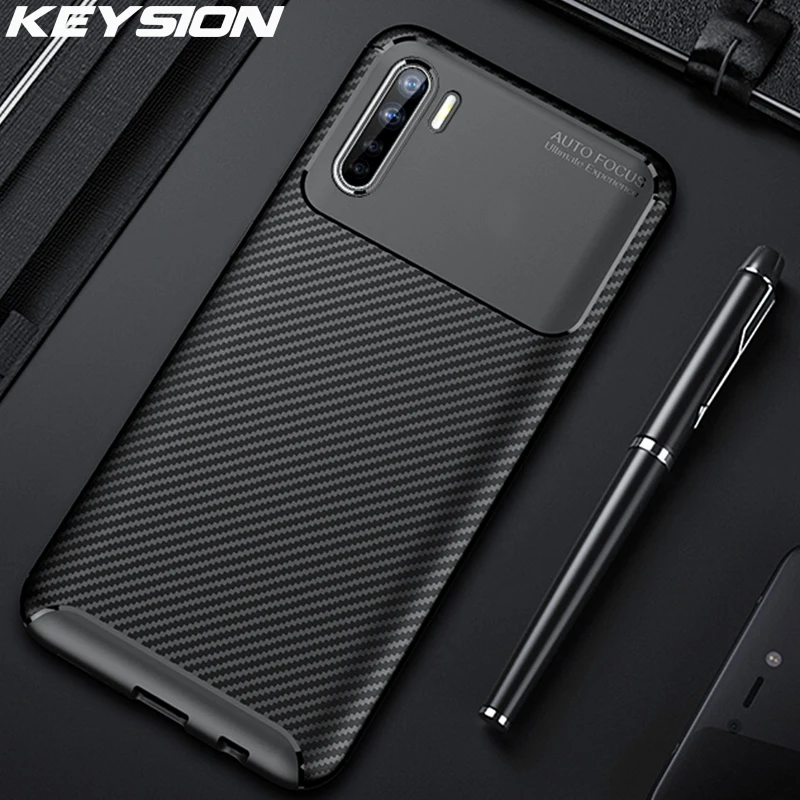 

KEYSION Shockproof Case For OPPO A91 A31 A8 F15 A5 A9 2020 Carbon Fiber Texture Cover For Realme X50 Find X2 Reno 3 Pro 2 2F 2Z