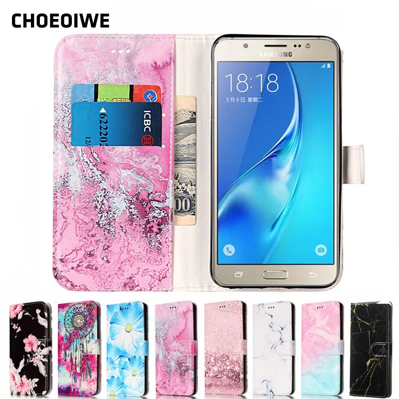 CHOEOIWE флип чехлы для Samsung Galaxy J5 2015 J500 2016 J510 Pro 2017 J530 чехол телефона Мраморный Цветок