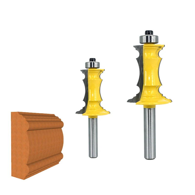 2pcs Set LAVIE 8 мм хвостовик Mitered двери ящик литья фрезы перила линии Tenon фрезы для деревообработки инструменты MC02165 - Длина режущей кромки: 2pcs Set