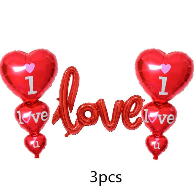 3pcs as picture Воздушные шары с большими буквами LOVE Siamesed фольгированные воздушные шары для свадебного декора романтические шары на День святого Валентина любовные буквы шарики Вечерние принадлежности - Цвет: 3pcs as picture