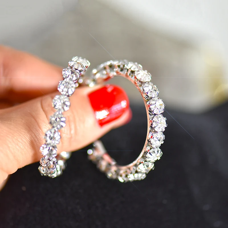 Модные большие круглые серьги для женщин темперамент простые геометрические