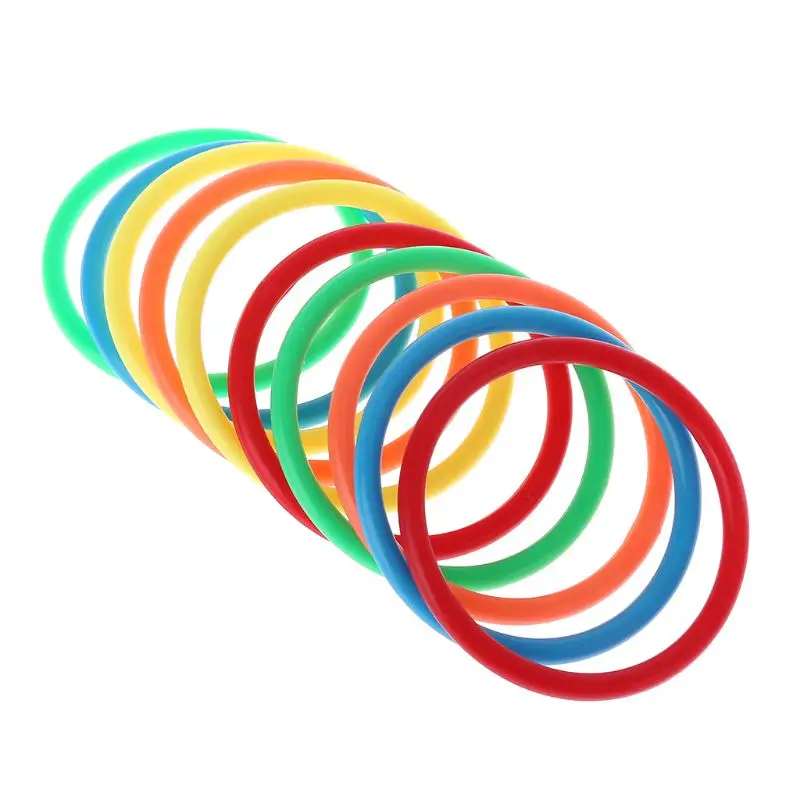 

10 Pcs Plastic Toss Rings Target Throw Carnival Backyard Park Games Kids Intelligence Development Educational Exercise Toy