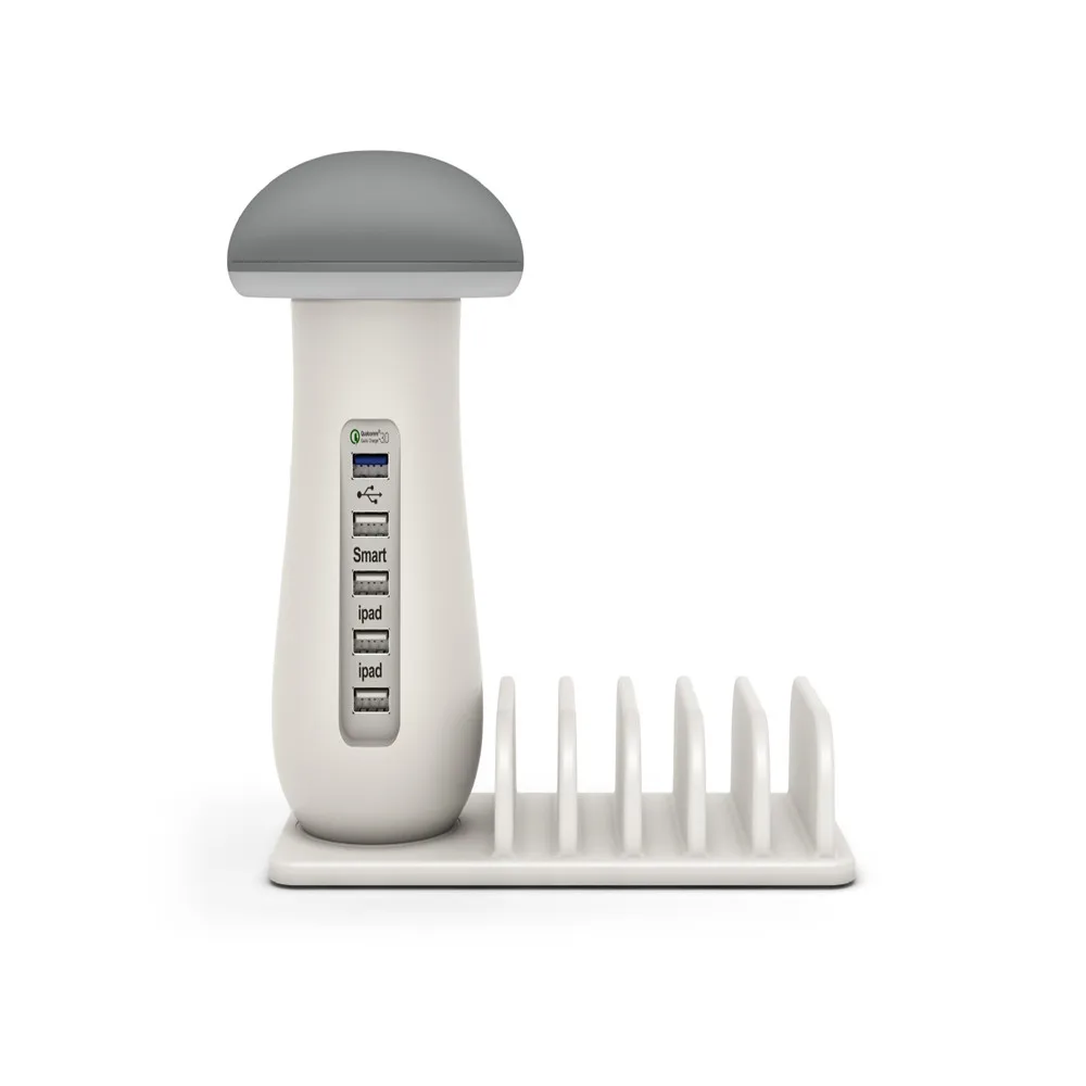 2019 многопортовое USB зарядное устройство Грибная Ночная лампа док-станция для