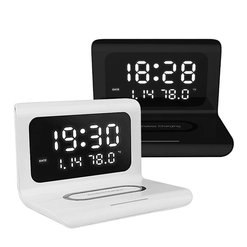 Беспроводная зарядная станция для телефона с цифровым будильником