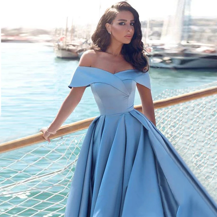 

Formal satin ball banquet robe evening party side slit boat neck dress tie