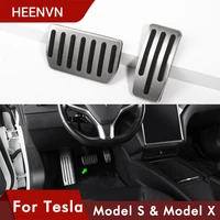 heenvn car brake pedal cover for tesla model s x accessories pedal pad non slip aluminium alloy for tesla model x s 2020