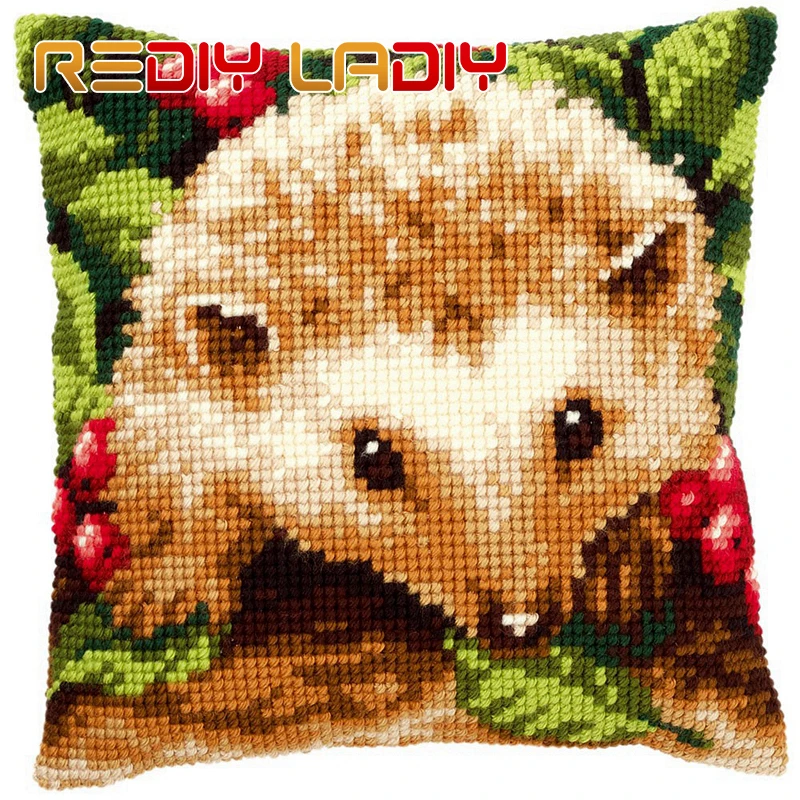 Подушка для вышивки крестиком подушка в виде ежика кролика Набор крестом 100%