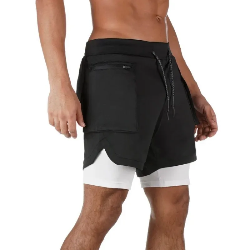 

Men 2 in 1 Running Shorts Quick Dry Skinny Fitness Body Shorts Man Summer Workout Male Breathable Sportswear Jogger Short Pants