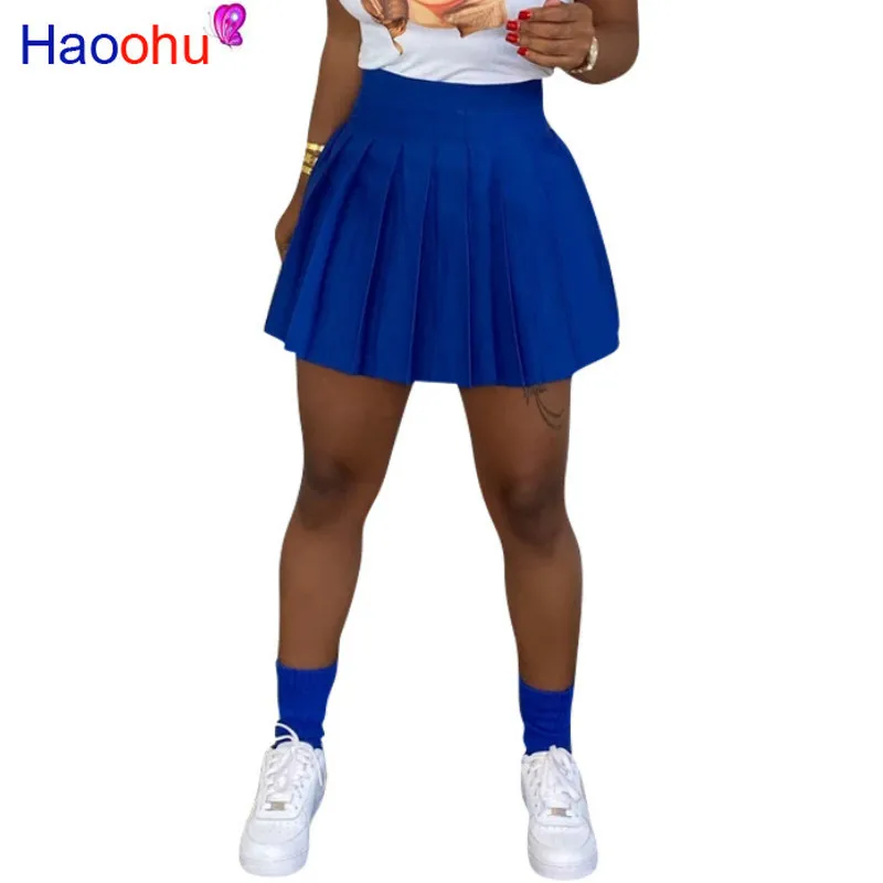 

Causal Solid Pleated Skirt for Women High Waist Sexy Parties Mini Skirt Plus Size Streetwear Mujer Loose Short Harajuku Skirts
