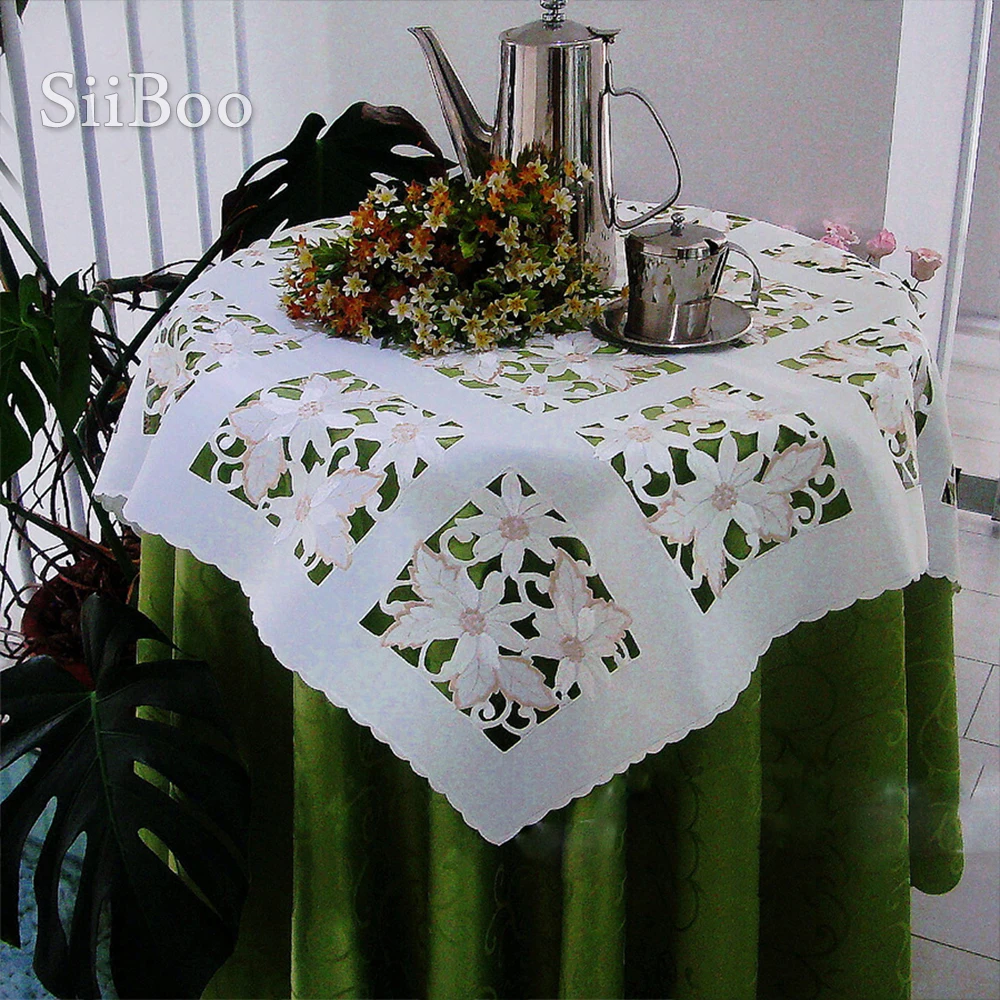 Цветочная вышивка Ажурные кружевные подставки для стола покрытие украшения на