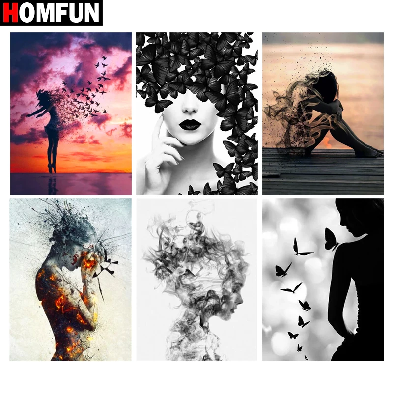 

Алмазная 5D картина «женщина с разбитым телом» HOMFUN, картина Стразы с полным заполнением, вышивка крестиком, декор «сделай сам»