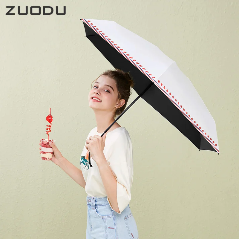 ZUODU мини-зонт с защитой от ультрафиолета для женщин складной маленький зонт