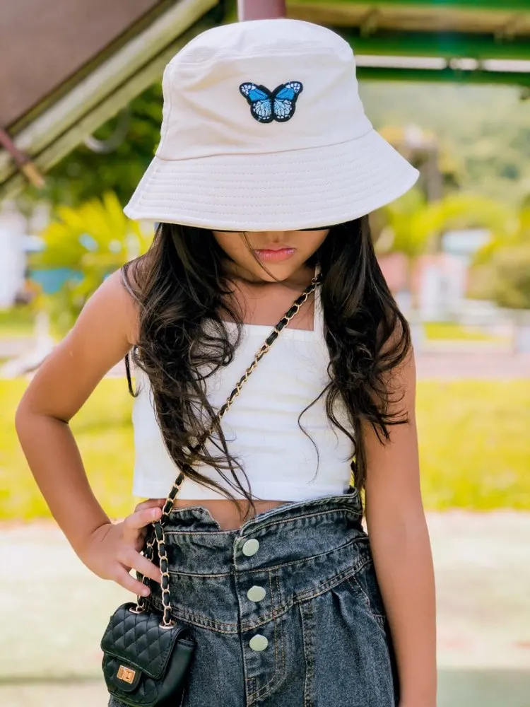 Панама с бабочками для мужчин и женщин хлопковая шляпа карамельного цвета