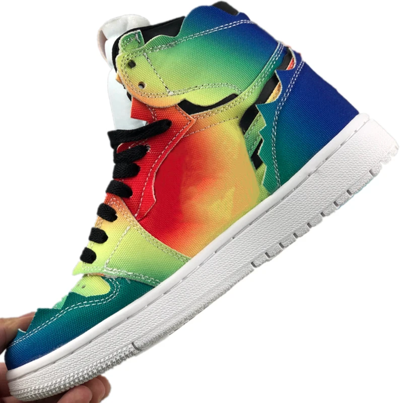 

Have 1 Good Day OG J Balvin High Top Tie Dye Iridescence Basketball Shoes 1s Balvin Sports Shoes