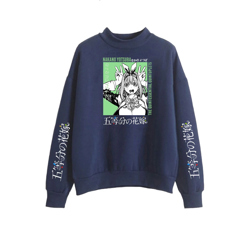 

The Quintessential Quintuplets 2D spring autumn trend of men's women's high-neck sweater Harajuku style round-neck sweatshirt